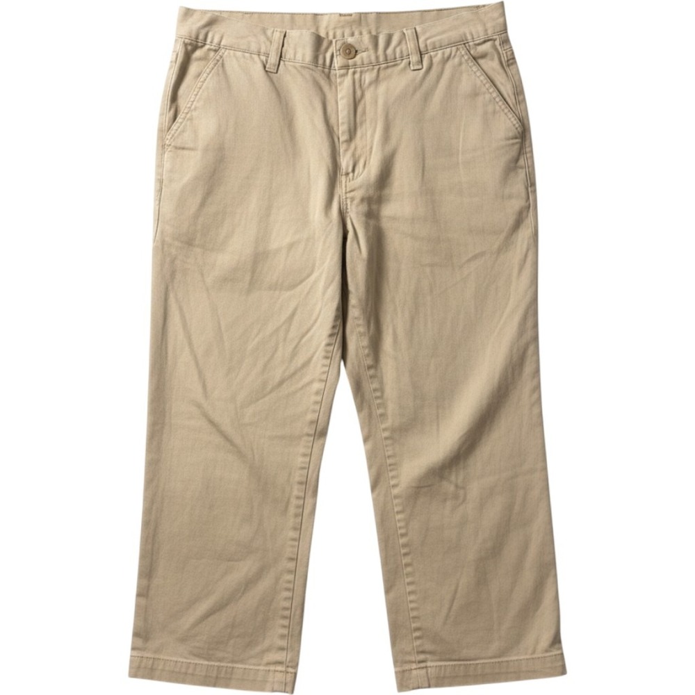 Karen Scott Womens Khaki Chino Pants Size 10 Tan Straight Leg Elastic Waist